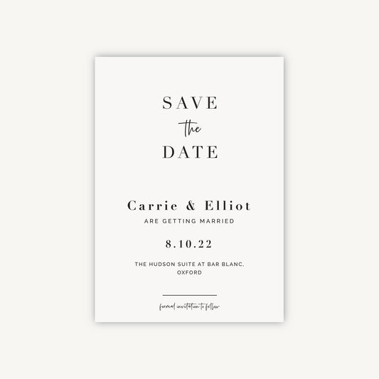 White Modern Script Wedding Save the Date