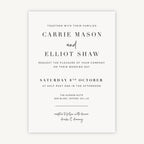 White Modern Script Wedding Invitation