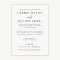 White Modern Script Evening/Reception Wedding Invitation