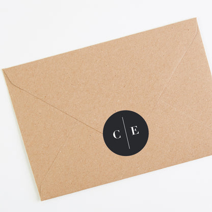 Black Modern Script Envelope Wedding Sticker