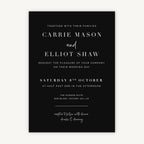 Black Modern Script Wedding Invitation