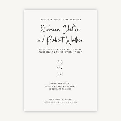 Modern Script Wedding Invitation