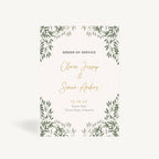 Botanical Rustic Wedding Order of Service