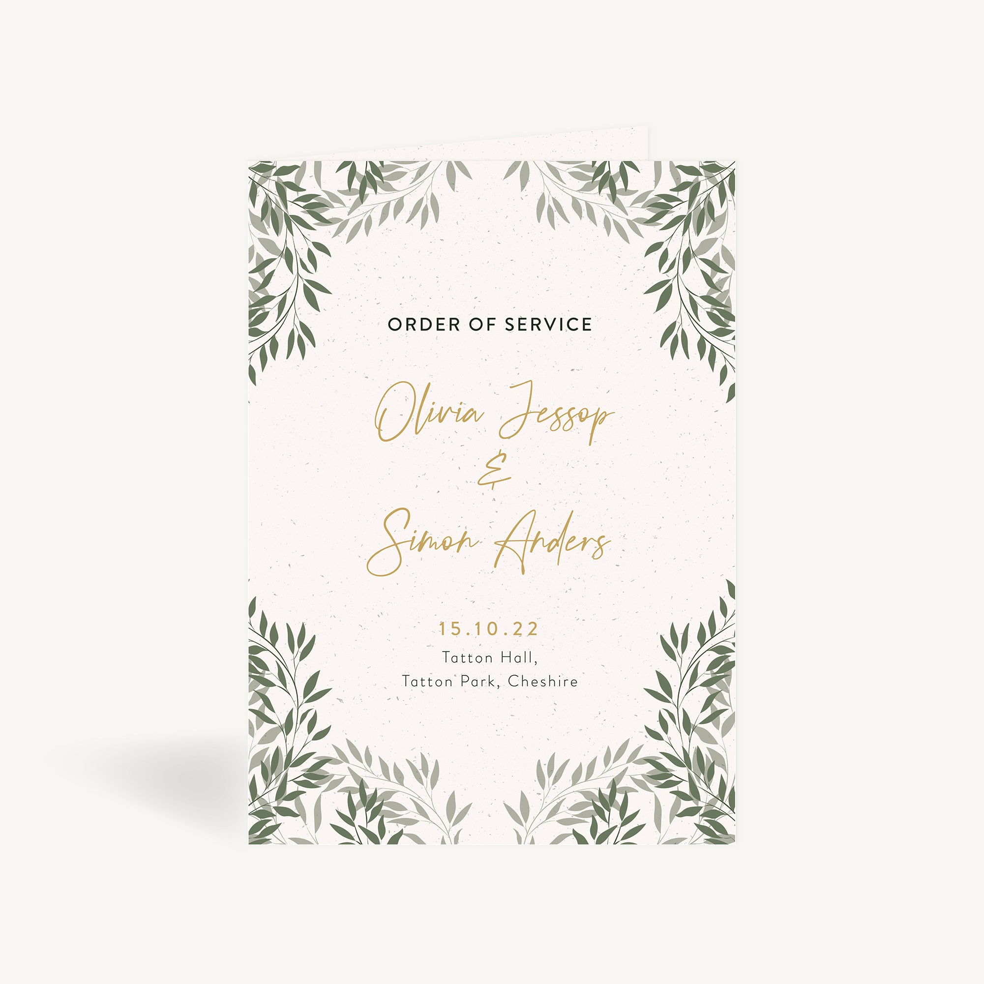 Botanical Rustic Wedding Order of Service