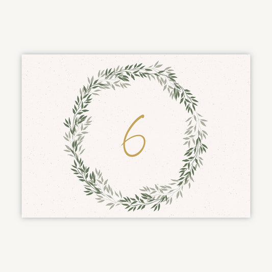 Botanical Rustic Wedding Table Number