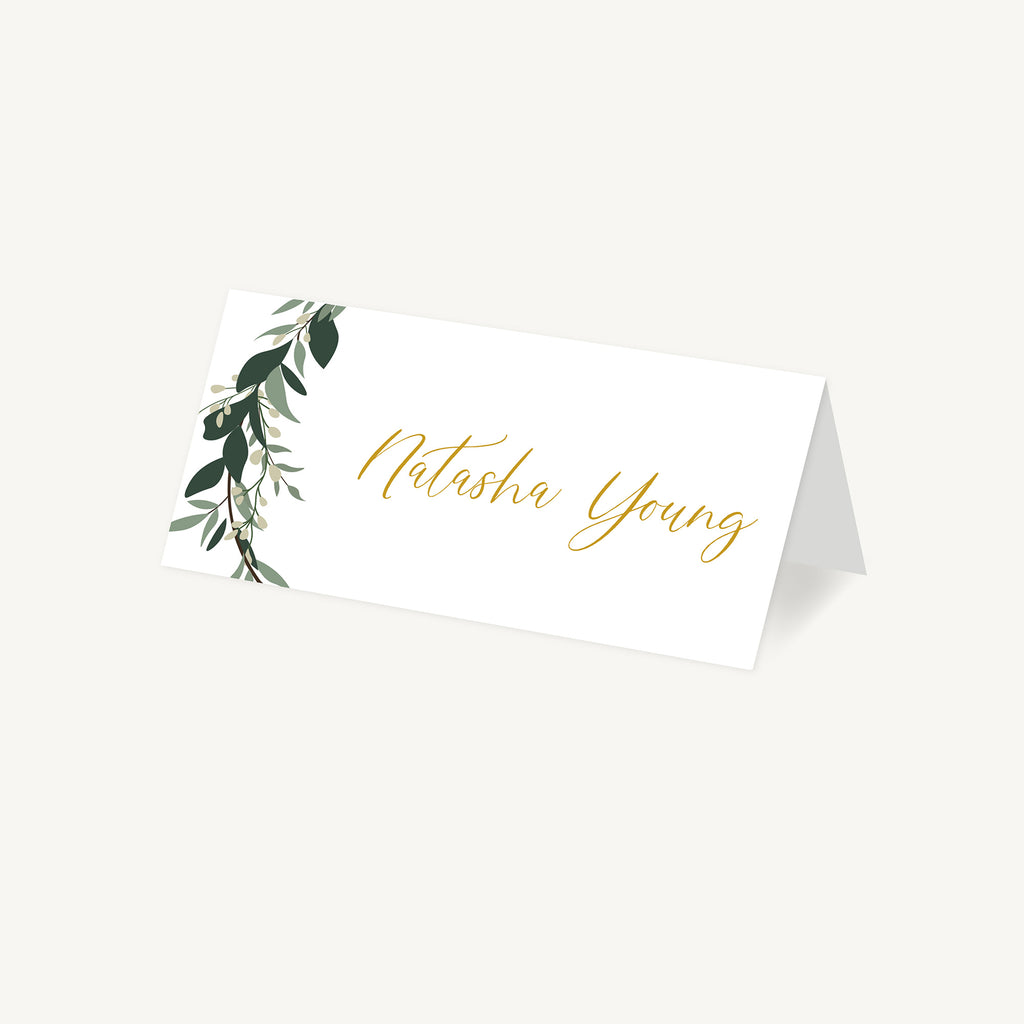 Foliage Hoop Wedding Place Card