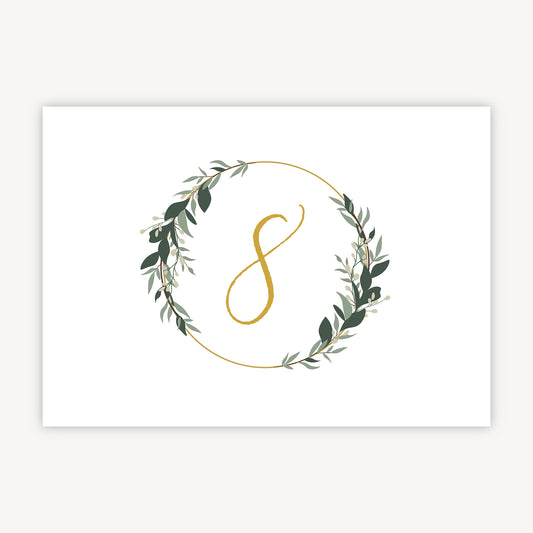 Foliage Hoop Wedding Table Number