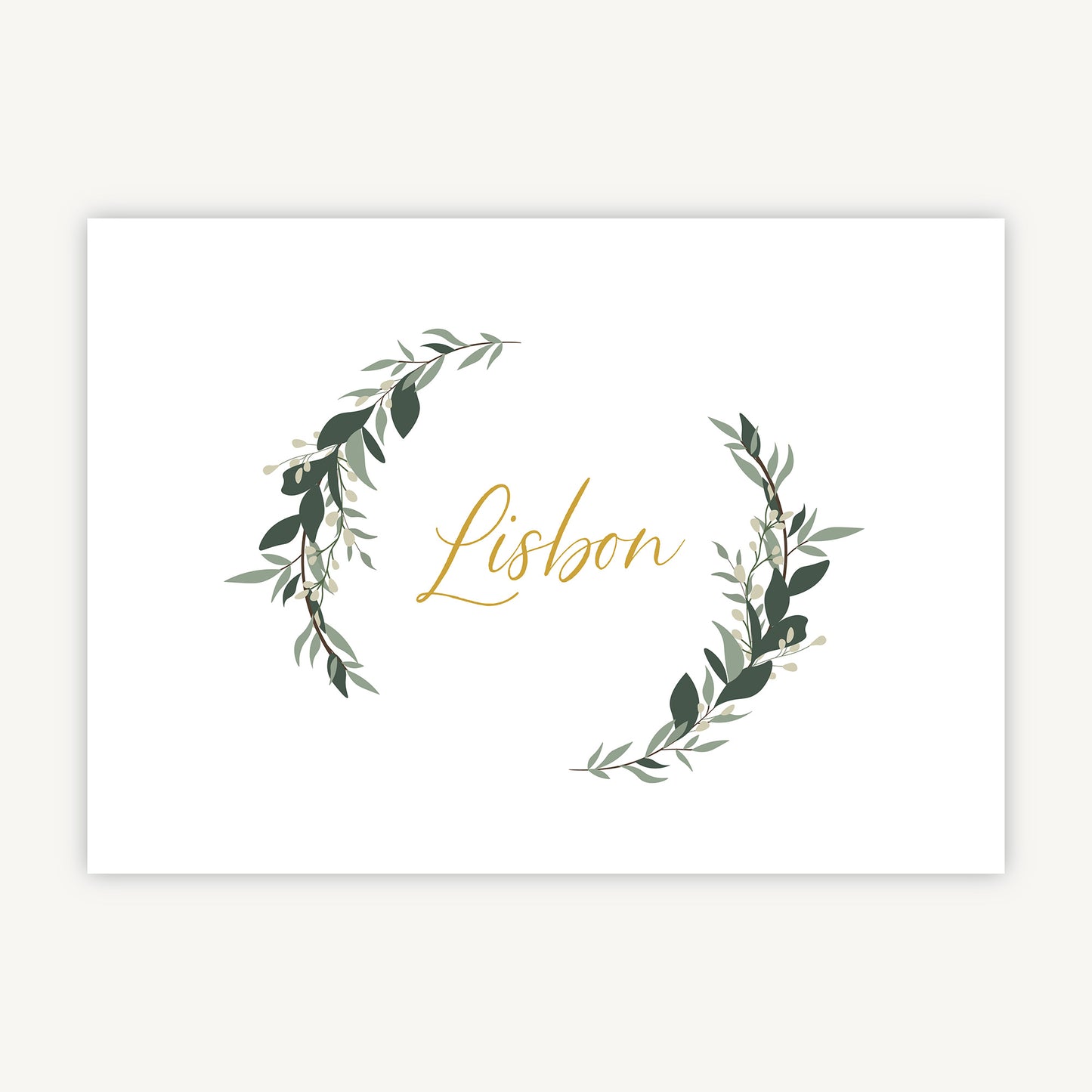 Foliage Hoop Wedding Table Name