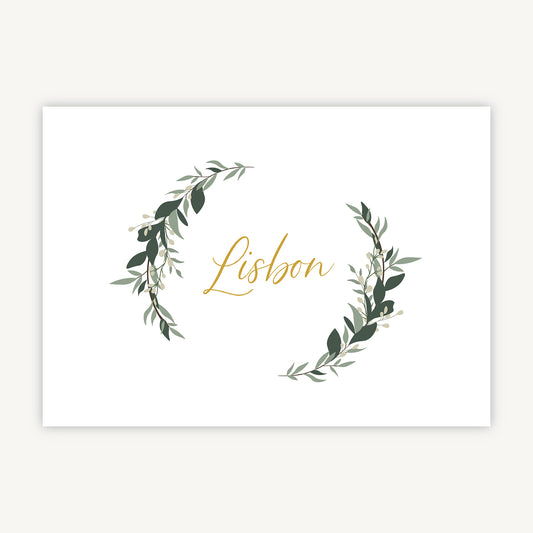 Foliage Hoop Wedding Table Name
