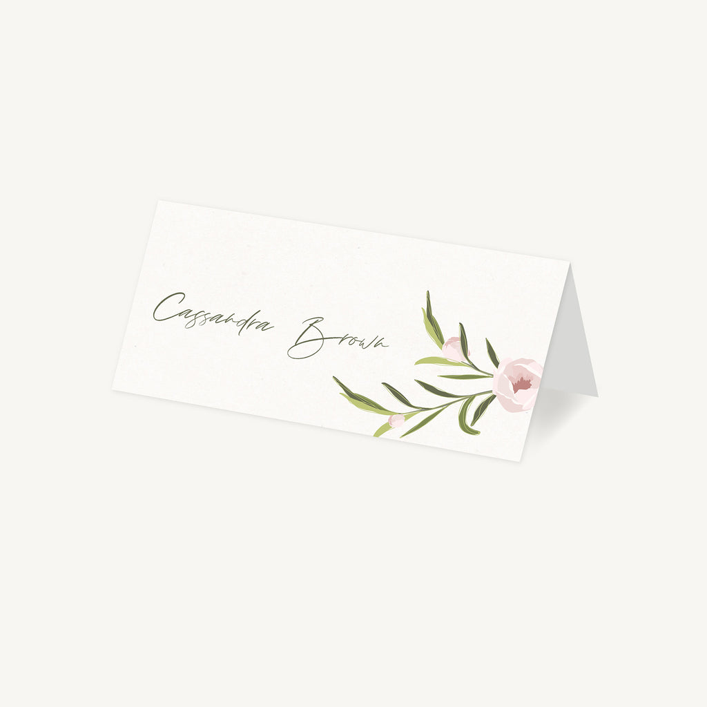 Blush Peony Wedding Place Card