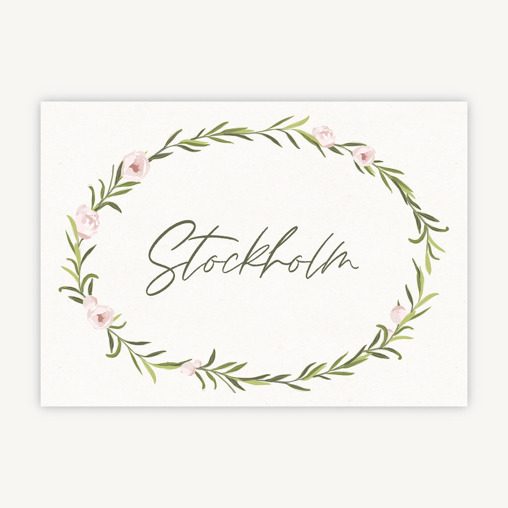 Blush Peony Wedding Table Name