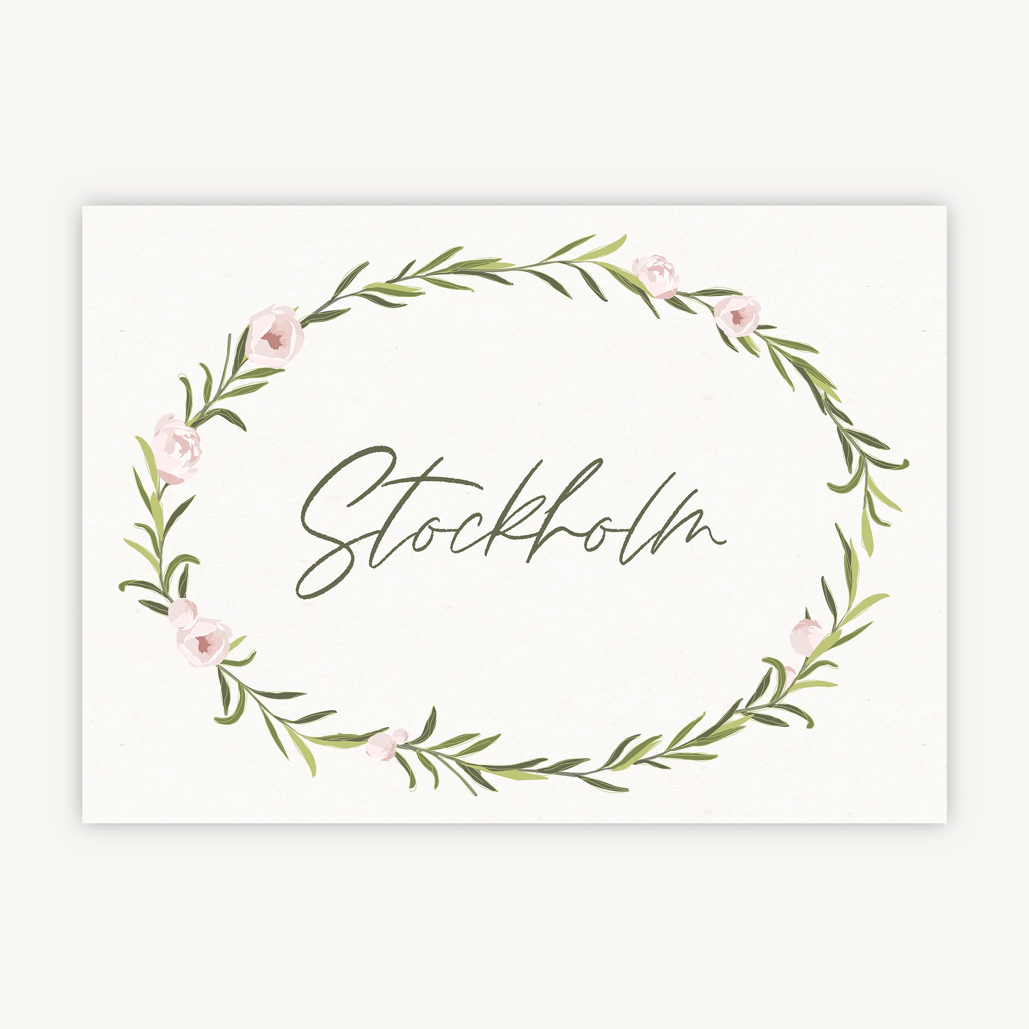 Blush Peony Wedding Table Name