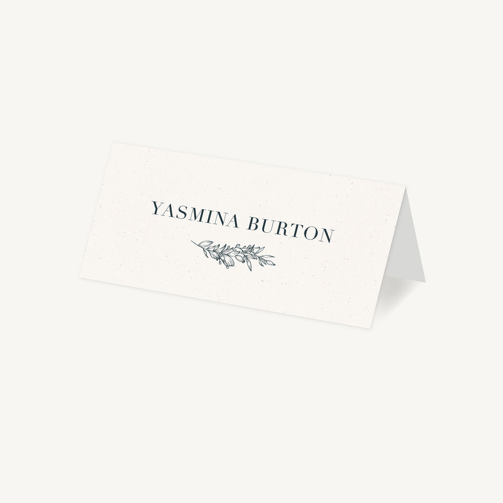 Foliage Monogram Wedding Place Card