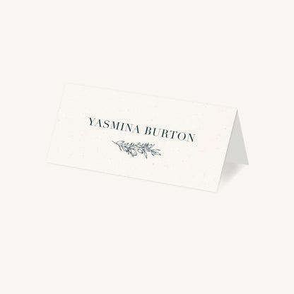 Foliage Monogram Wedding Place Card