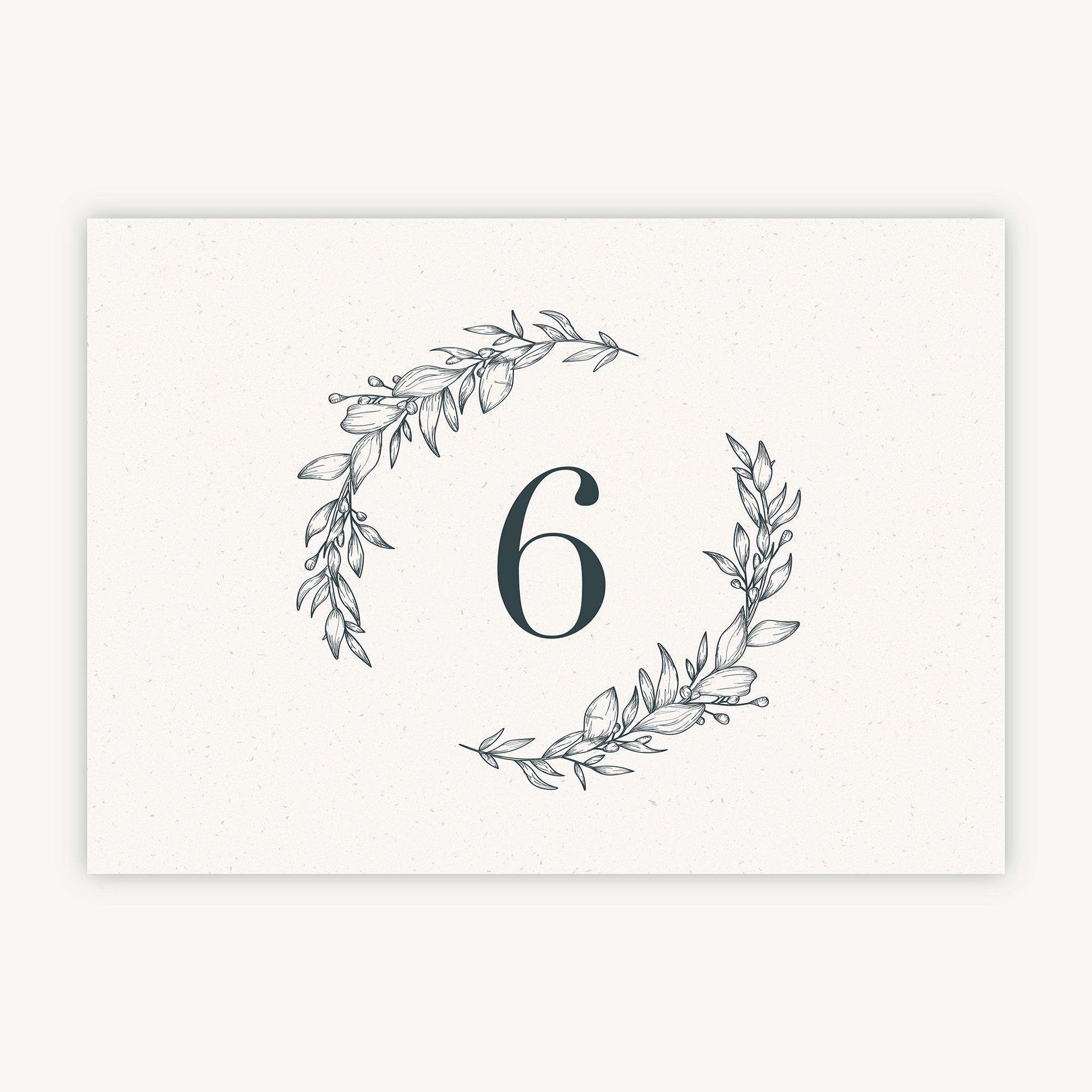 Foliage Monogram Wedding Table Number