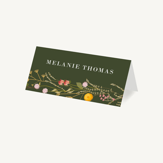 Rustic Wildflowers Wedding Place Card