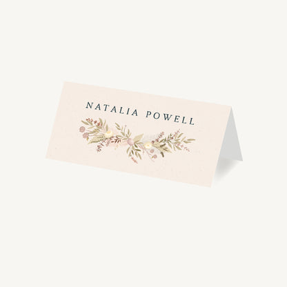 Dried Flower Wreath Wedding Place Card