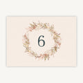 Dried Flower Wreath Wedding Table Number