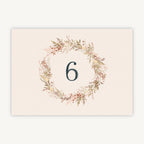 Dried Flower Wreath Wedding Table Number