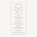 Wildflower Wreath Wedding Menu