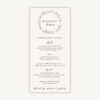 Wildflower Wreath Wedding Menu