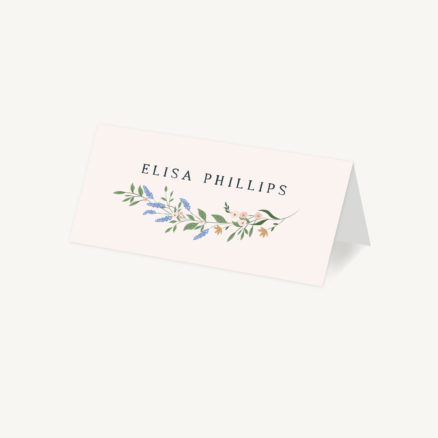 Wildflower Wreath Wedding Place Card