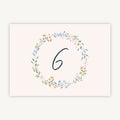 Wildflower Wreath Wedding Table Number
