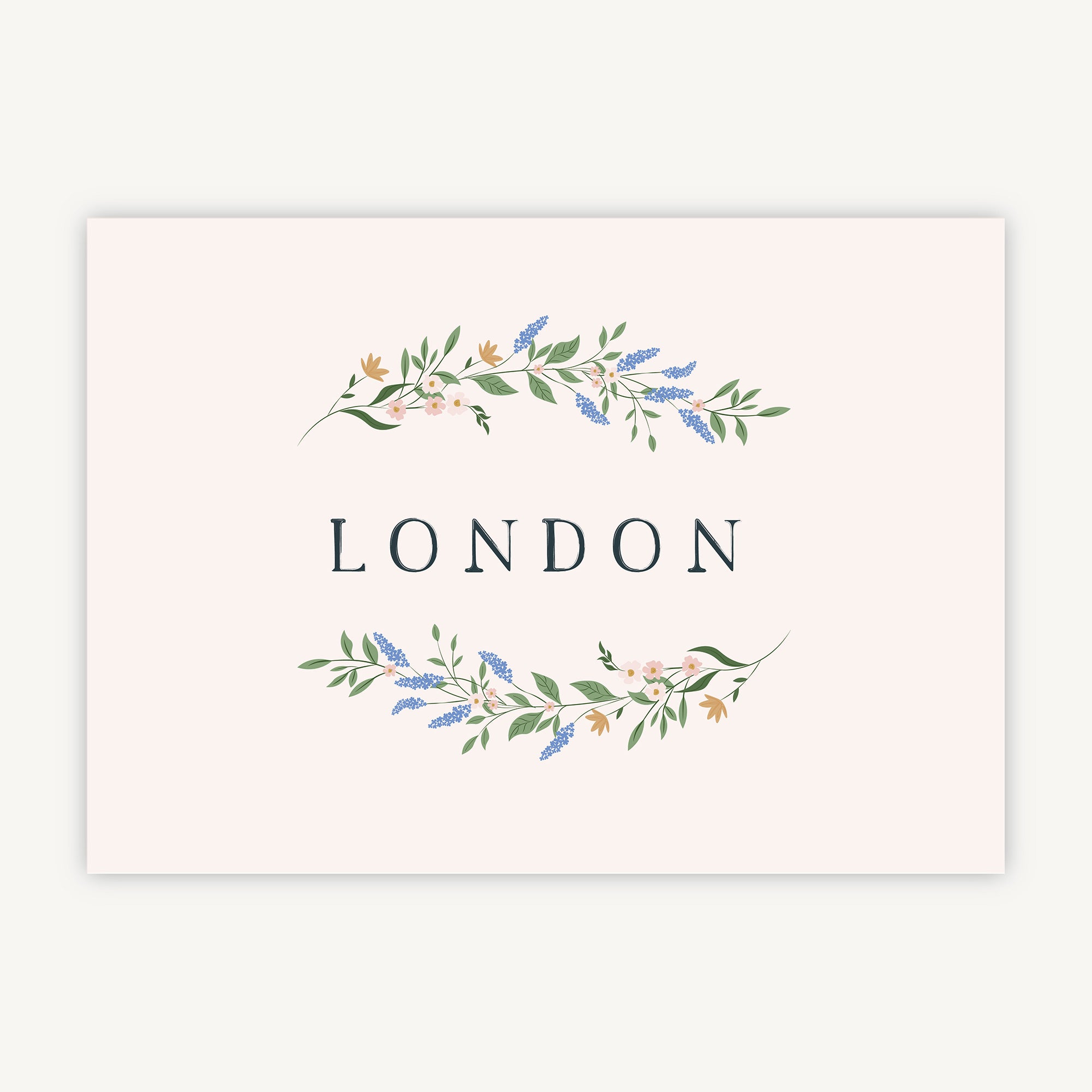 Wildflower Wreath Wedding Table Name