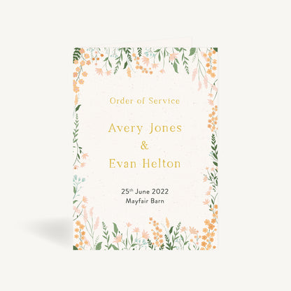 Summer Meadow Wedding Order of Service
