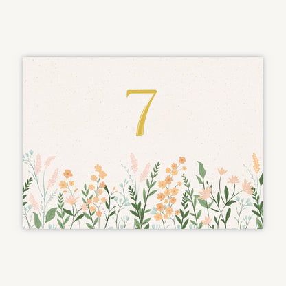 Summer Meadow Wedding Table Number