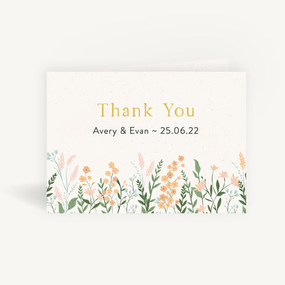 Summer Meadow Wedding Thank You Card Folded
