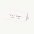 White Modern Script Wedding Place Card