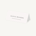 White Modern Script Wedding Place Card