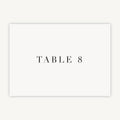 White Modern Script Wedding Table Number