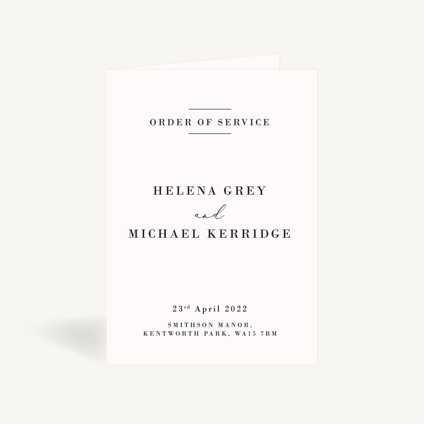 Simple Script Wedding Order of Service