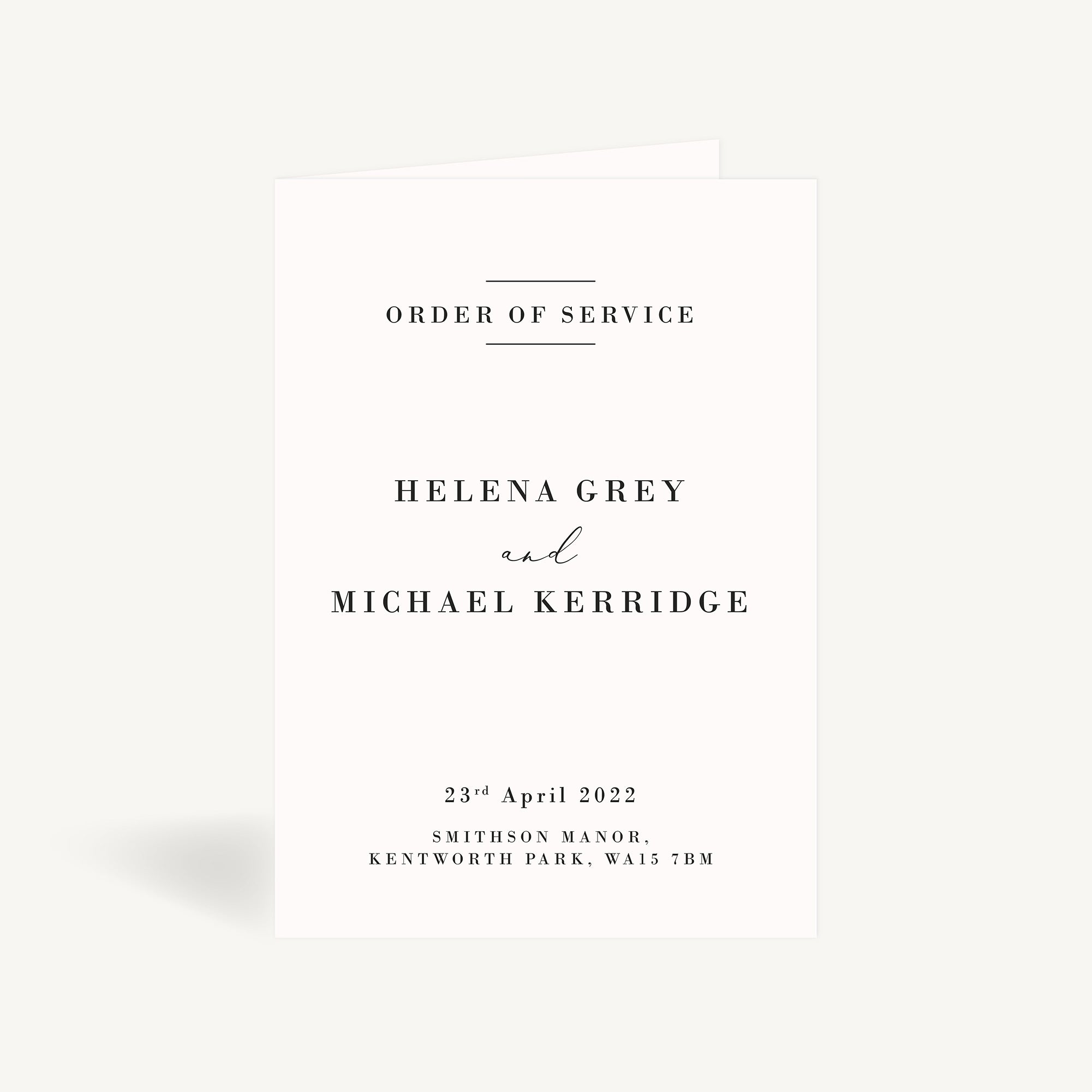 Simple Script Wedding Order of Service