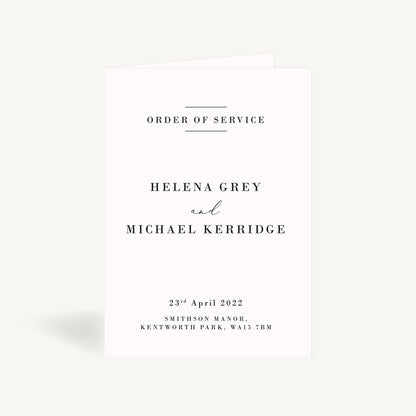 Simple Script Wedding Order of Service