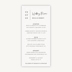Modern Script Wedding Menu