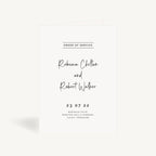 Modern Script Wedding Order of Service