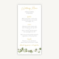 White Floral Wedding Menu