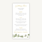 White Floral Wedding Menu