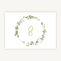 White Floral Wedding Table Number