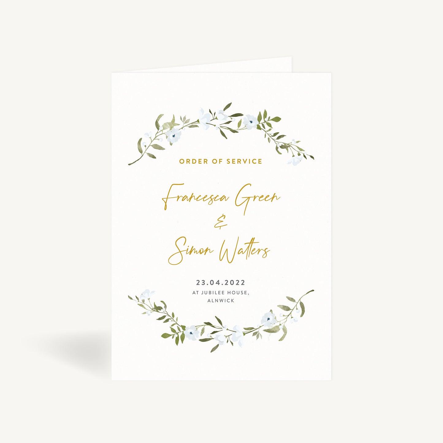 Spring Flowers Wedding Order of Service