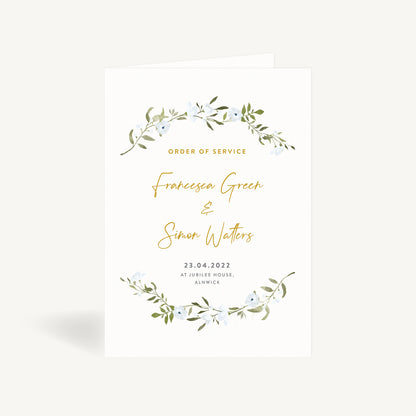 Spring Flowers Wedding Order of Service