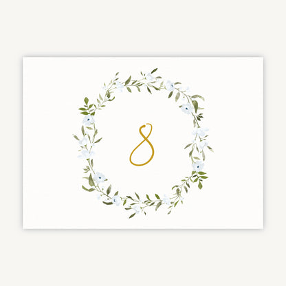 Spring Flowers Wedding Table Number