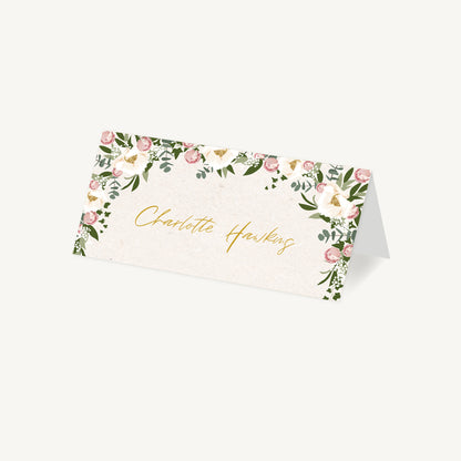 Floral Hoop Wedding Place Card