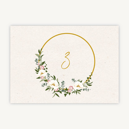 Floral Hoop Wedding Table Number