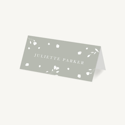 Sage Wildflower Wedding Place Card