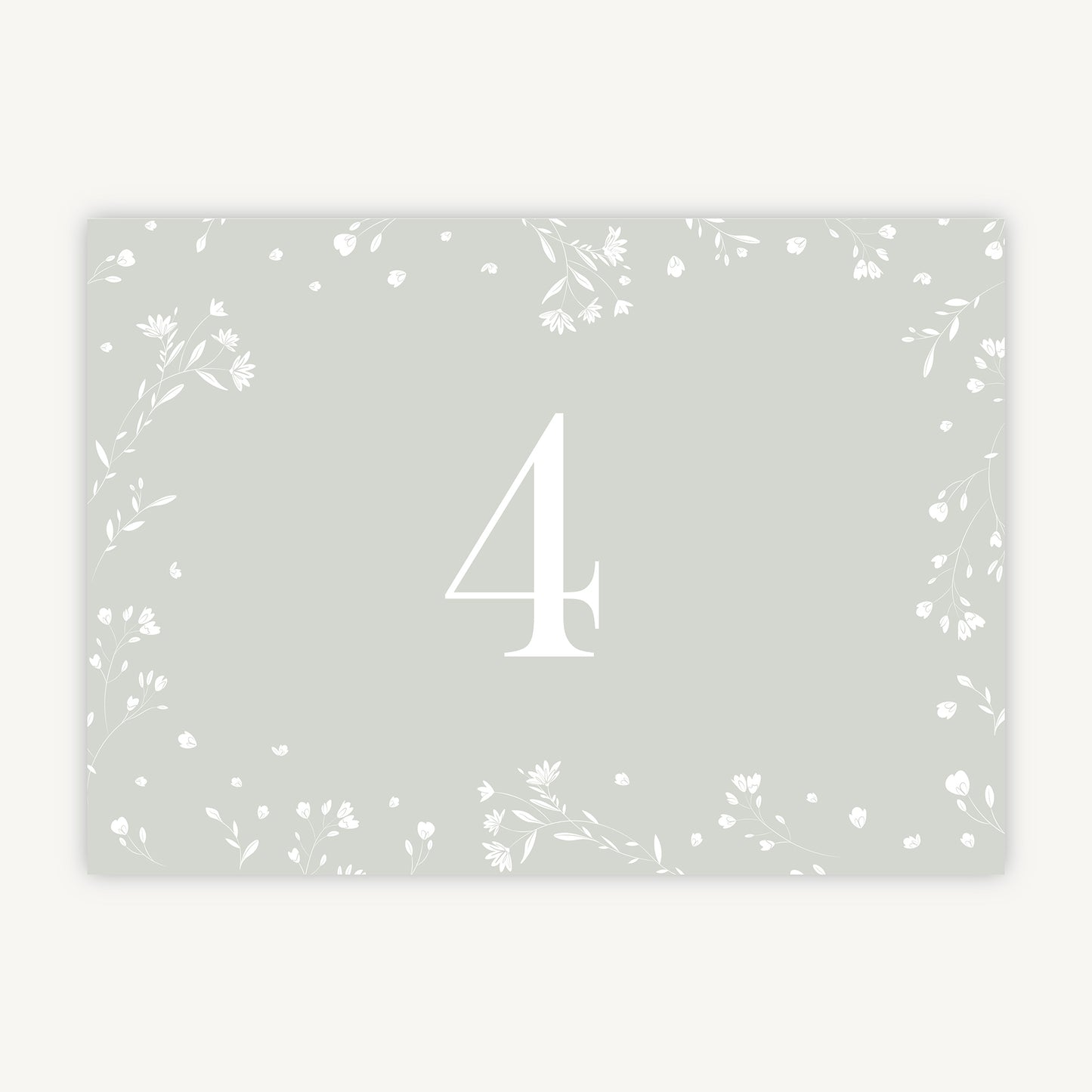 Sage Wildflower Wedding Table Number