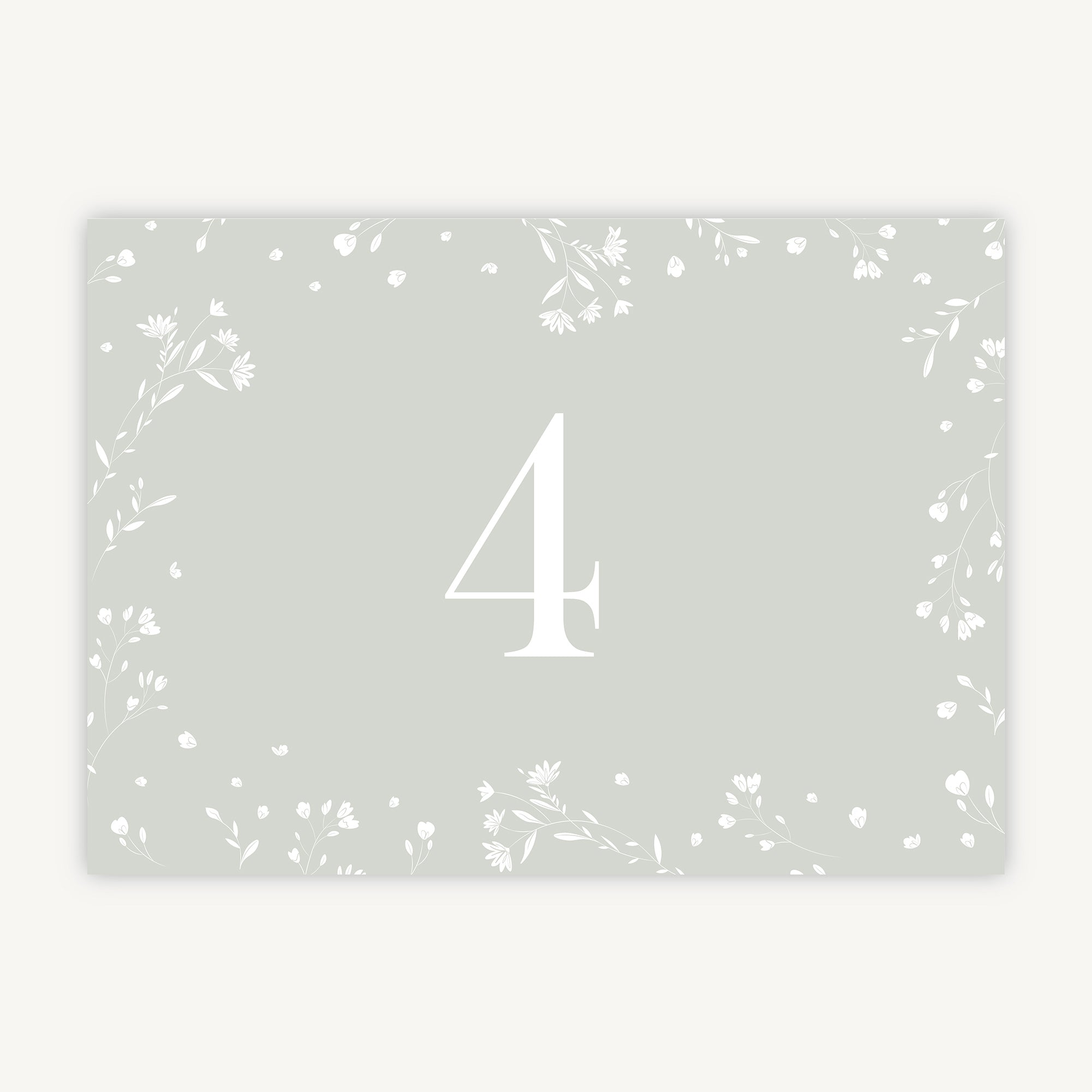 Sage Wildflower Wedding Table Number